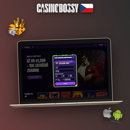 Bossy Casino registrace – formulář na notebooku a mobilu pro nové hráče