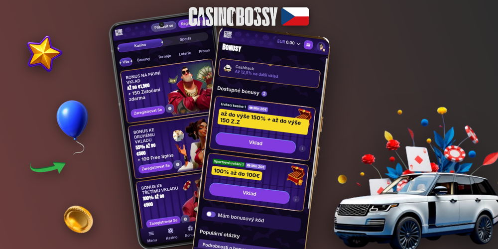 Bossy casino akční kód BOSSYCZ – uvítací balíček s free spiny a bonusem